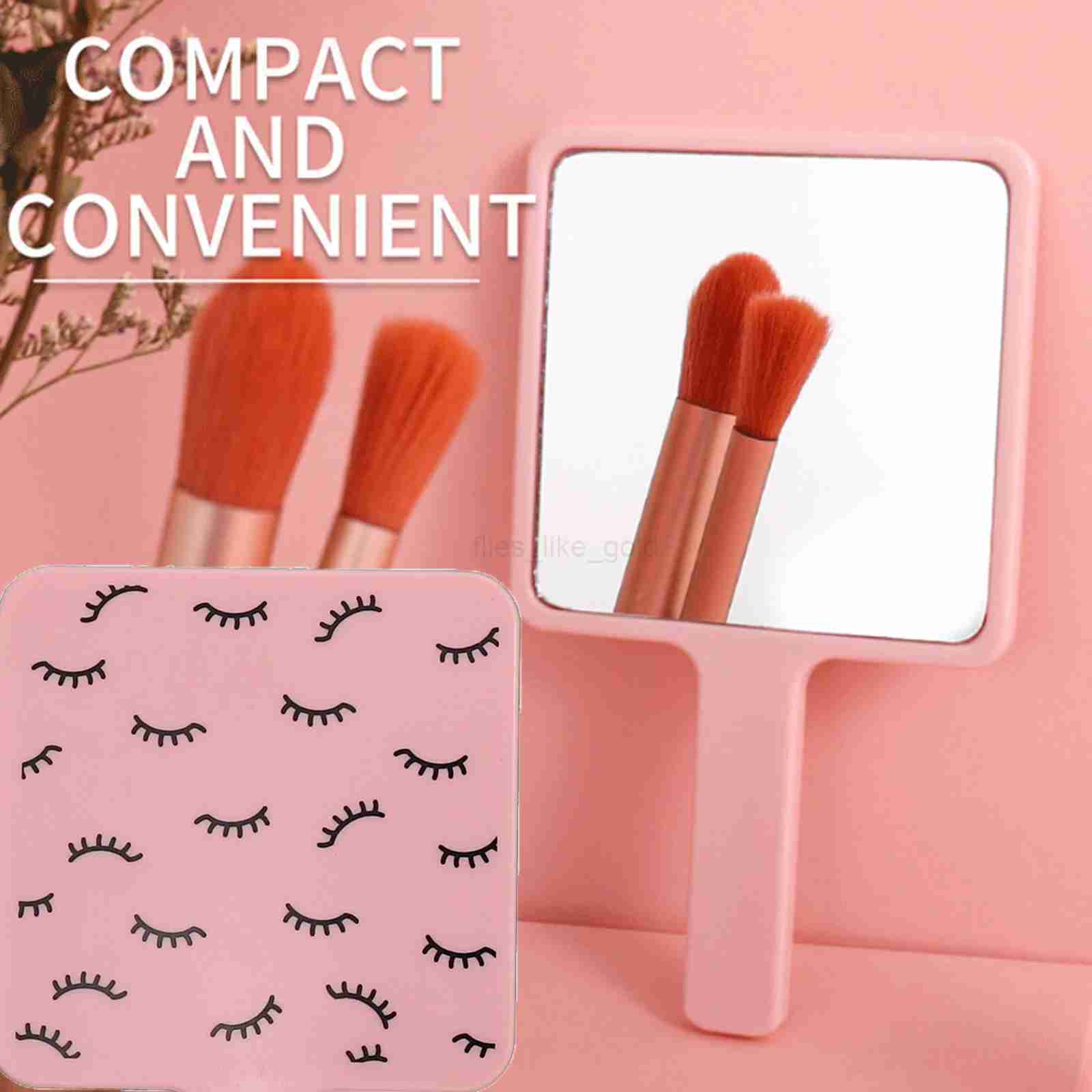 1 eyelash extension handheld makeup mirror square makeup mirror with handheld mirror compact mirror for spa salon W240813