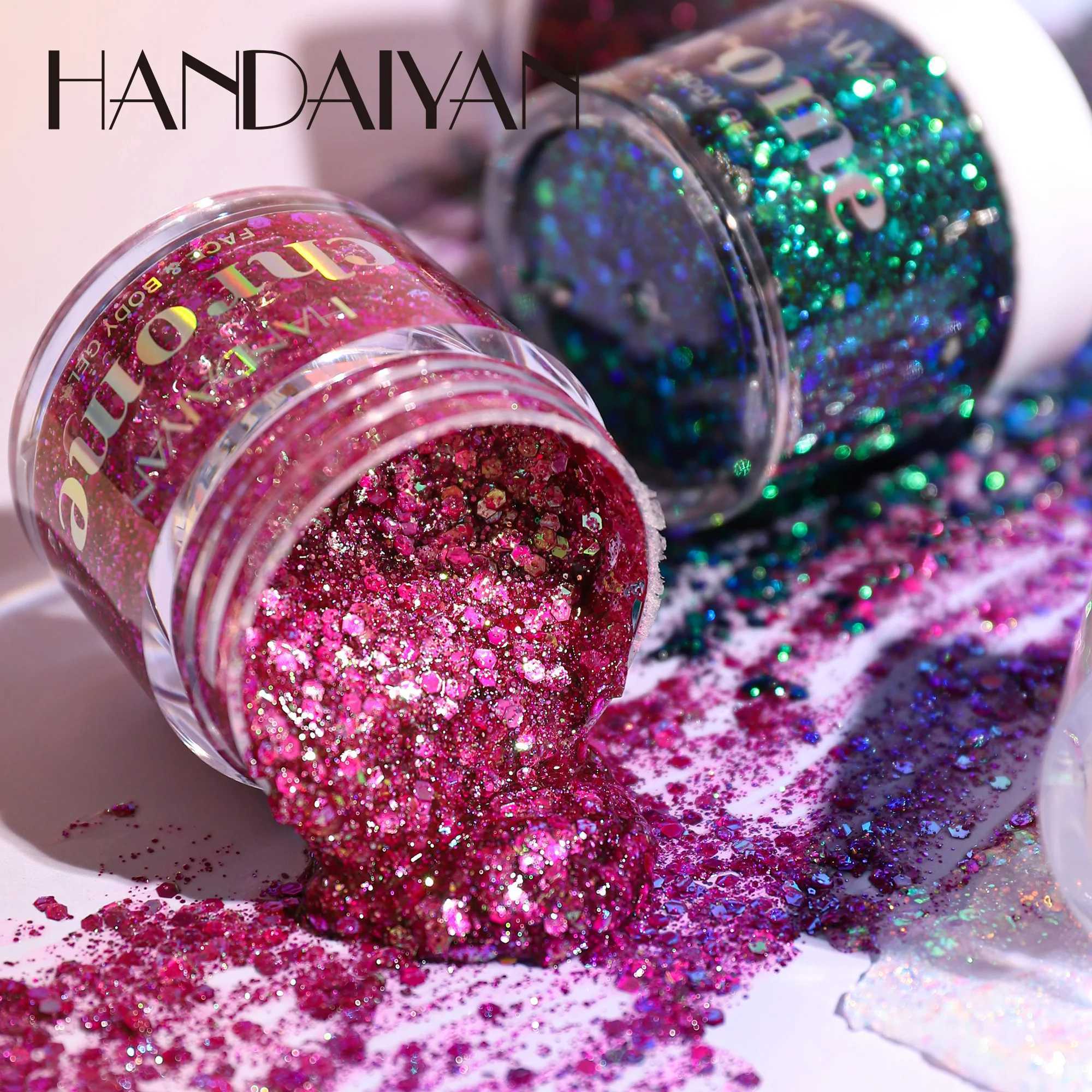 Body Glitter I 6 Colors+Glitter Glue for Face Glitter Makeup Hair Eye Fine Glitter Eyeshadow - Perfect Halloween W240812