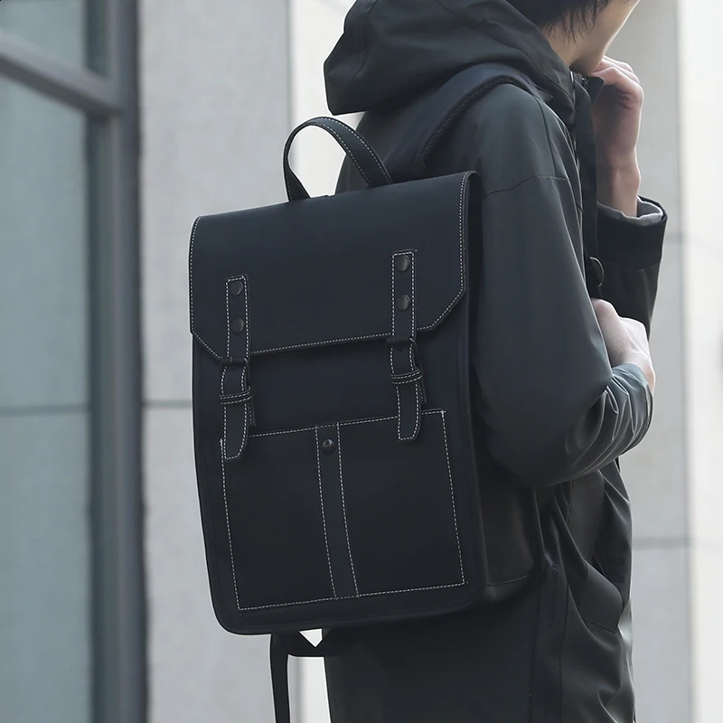 HK Fashion School Backpack Mens British Style 156inch Laptop Bag with USB Large Business Suitable for College Youth Travel 240813