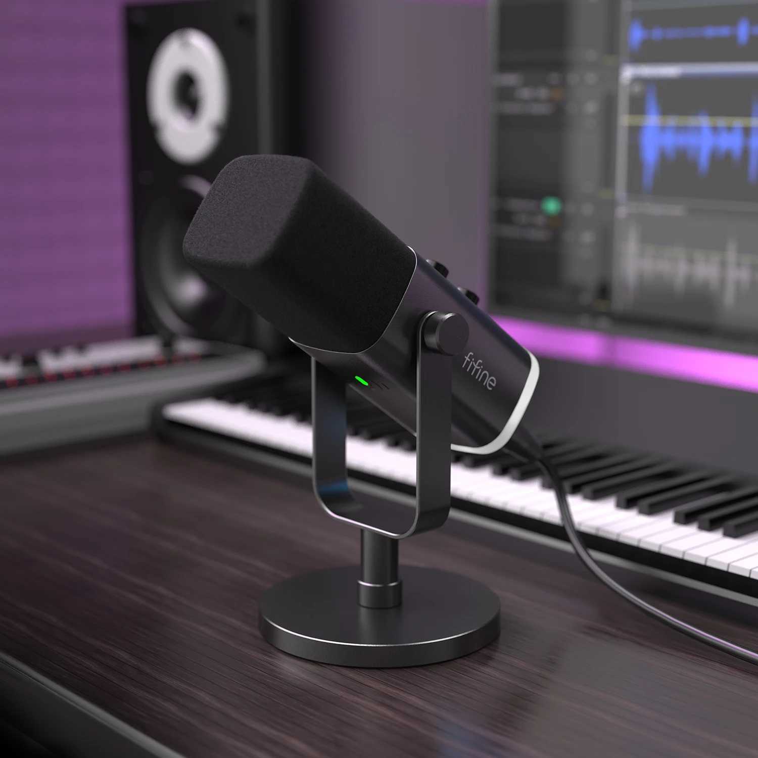 FIFINE USB/XLR Dynamic Microphone with Touch Mute ButtonHeadphone jackI/O Controlsfor PC PS5/4 mixerGaming MIC Ampligame AM8 CL240813 - view 7