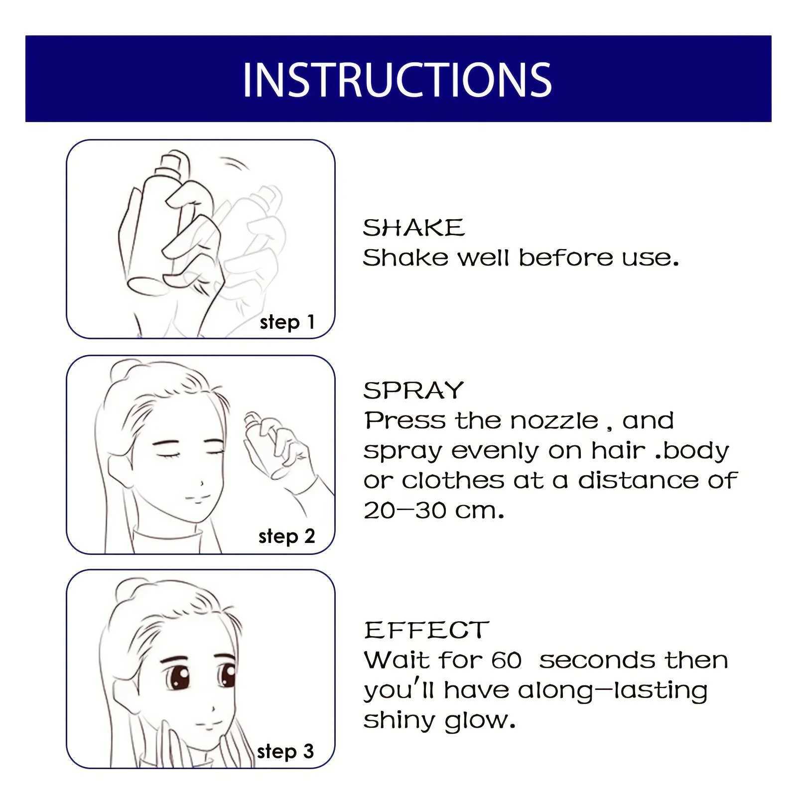 1 radiant silver glitter spray - instant holographic highlight for hair and body - party glitter shimmer makeup W240812