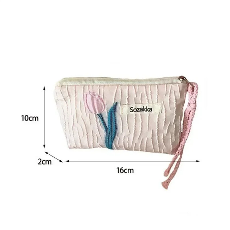 Korean Women Floral Wallet Mini Clutch Travel Purse Coin for Lipstick Makeup Bags Organizer Pencil Case 240812