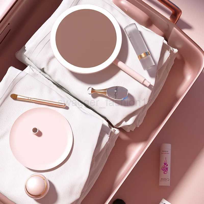 Makeup Mirror With Led Light Usb Portable Removable Desk Vanity Mirror Adjustable Tricolor Hd Light Dropshiping Travel Home ToolXJ240813
