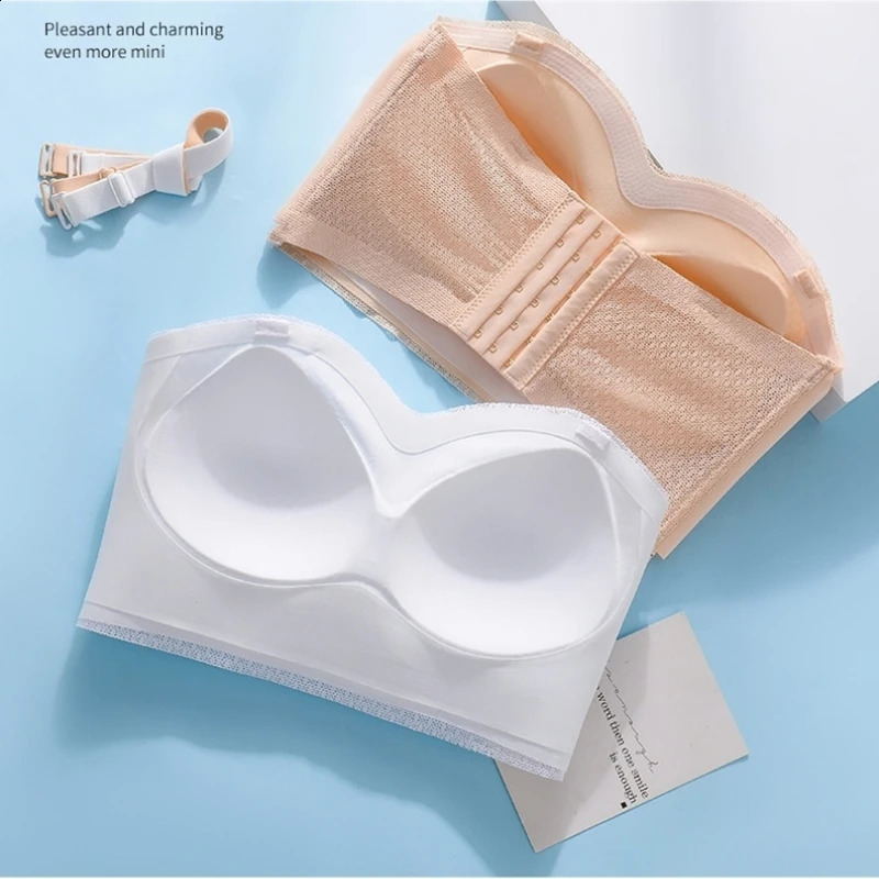 Sexy Push Up Bra Front Closure Strapless Underwear for Women Plus Size Invisible Brassiere Wireless Breathable Female Lingerie 240812