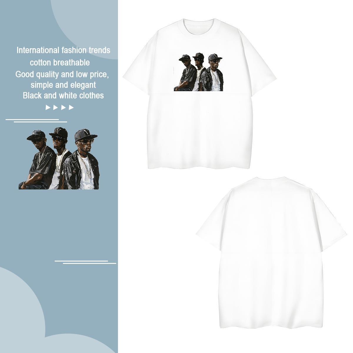 T-Shirts 230g Cotton character Daily Wear O Neck Short Sleeves DIY Anime Men Tshirts New Cool Design Tees Shirts