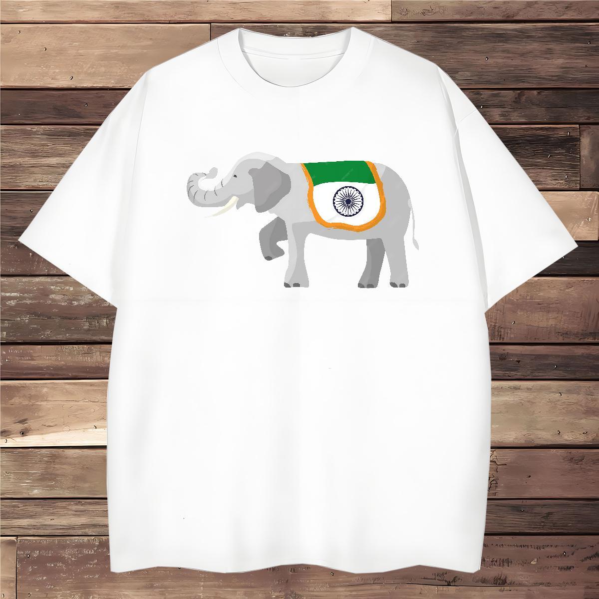 T Shirt For Man 100% Cotton 230g elephant Street Casual O-Neck Short Sleeve Custom Print Plus Size Tshirts DIY TOP Quality Tee Shirt