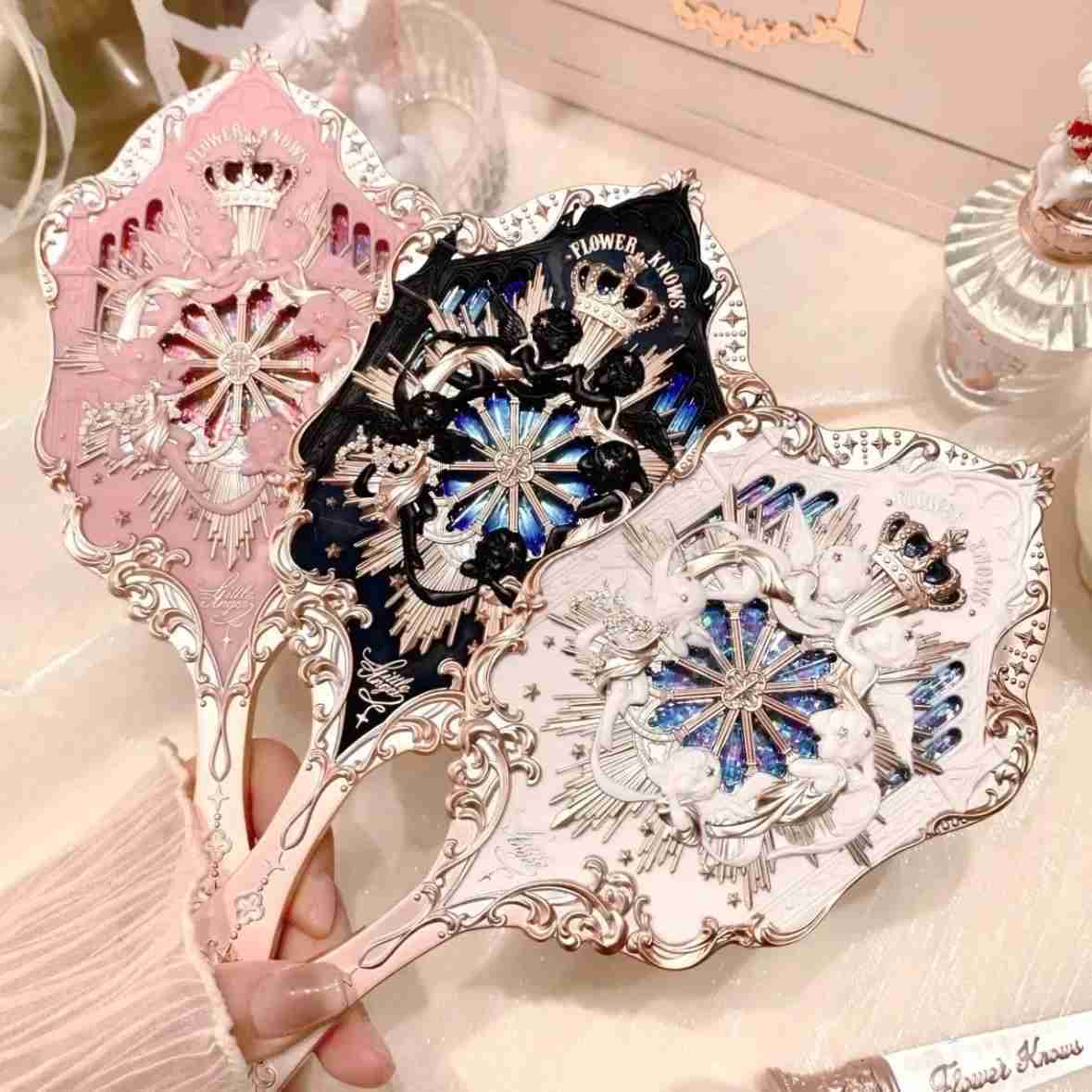 Mirror Moonlight Mermaid Series Handheld Limited Edition Mirror White Blue Pink and Chocolate Fairy Designs W240813