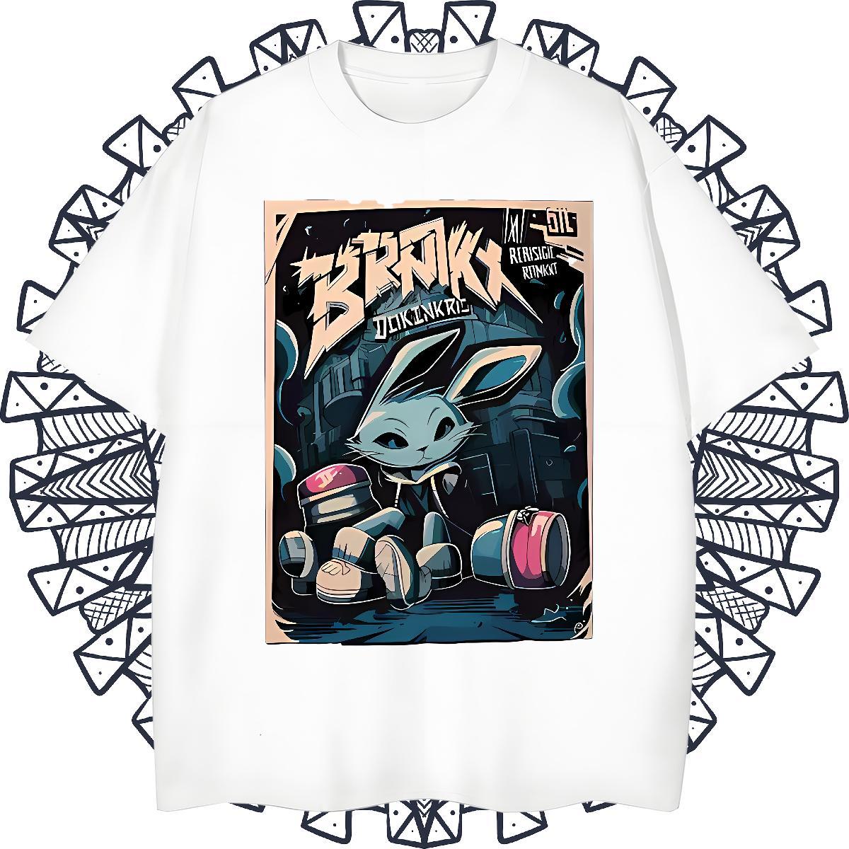 High Quality Men Tops Tees Beach 230g Pure Cotton Customized Breathable Crew Neck rabbit T-Shirts for Men Designer Wear