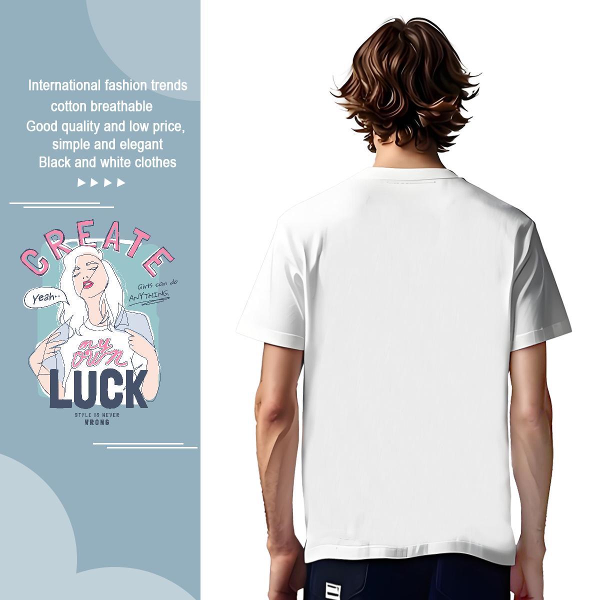 T shirt 100% Cotton 230g women Daily Wear O Neck Short Sleeves DIY Printed Tshirts Wholesale High Quality Tee Shirt