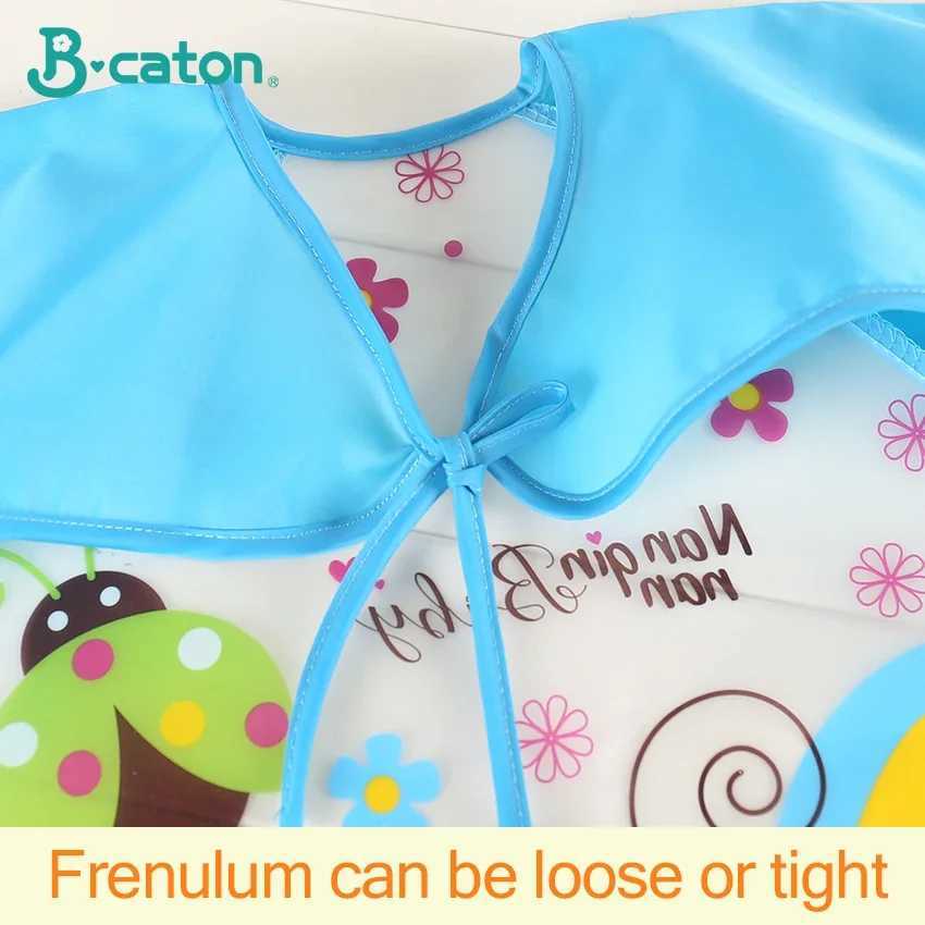 Bibs Burp Cloths Baby Bibs Burp Clothes Waterproof Dining Long Sleeve Apron Children Feeding Smock Burp Infant Toddler Clothes Reverse DressingL4812