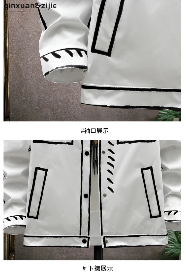 Spring Casual Jacket Korean Fashion Short Lapel Coat Decoration Body Mens High Quality Hip Hop Clothing 240824