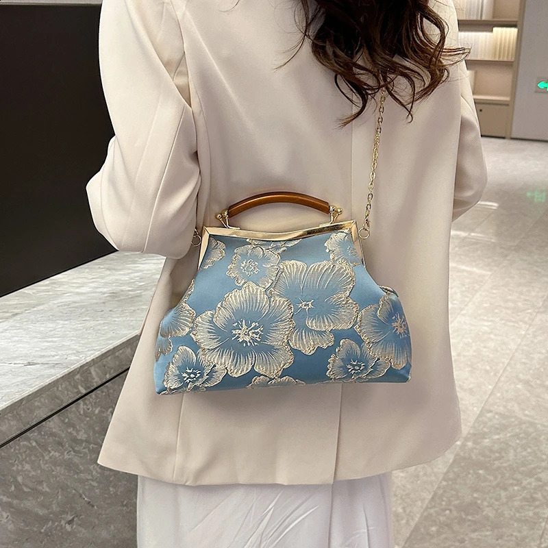 Ladies bag for sale high-quality summer embossed print exquisite wedding clutch top handle cross body bag 240812