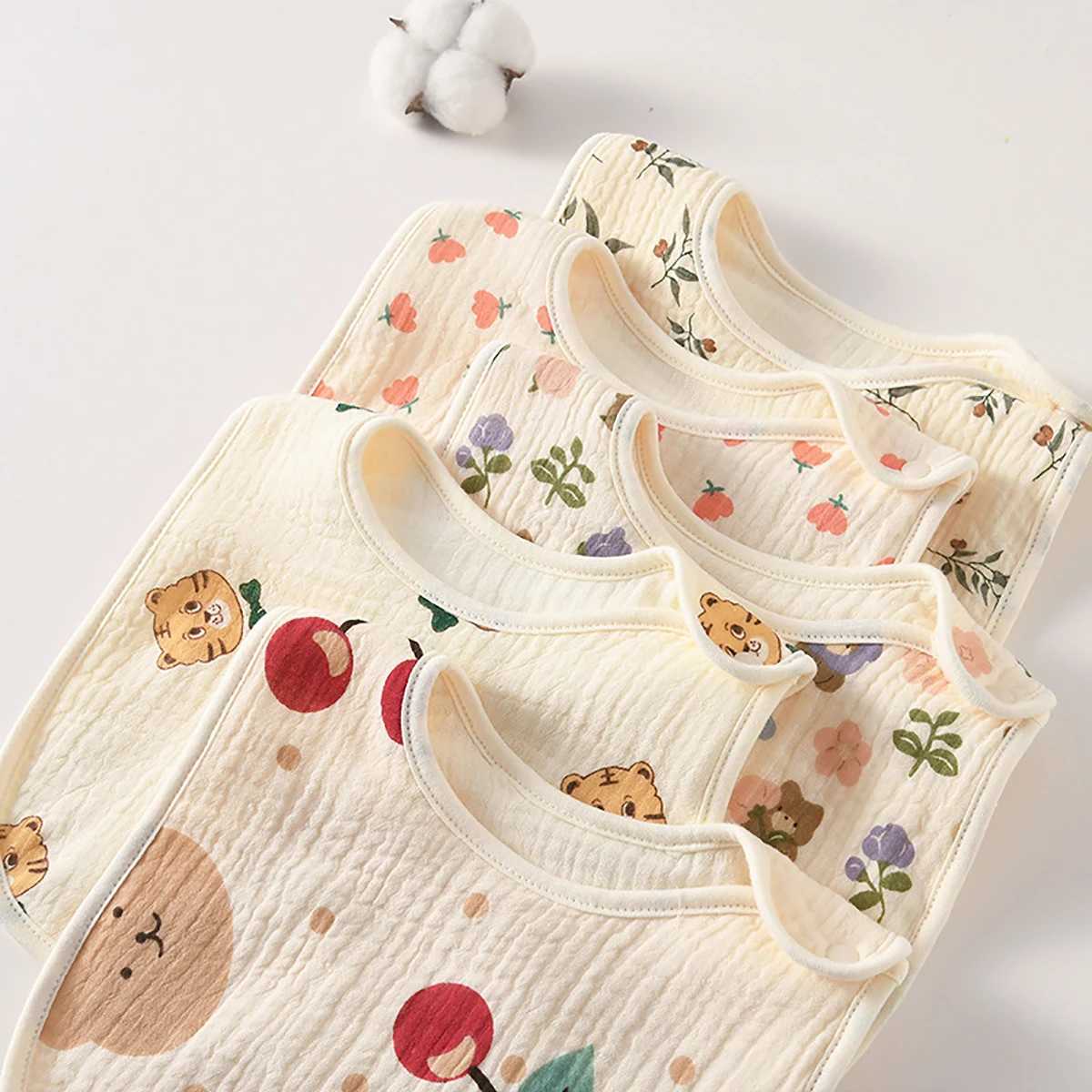 Bibs Burp Cloths New Gauze U-shaped Baby Bibs Cute 6 Layers Cotton Saliva Towel Newborn Burp Cloths Bandana Scarf for Boy Girl Feeding Drool BibL4812