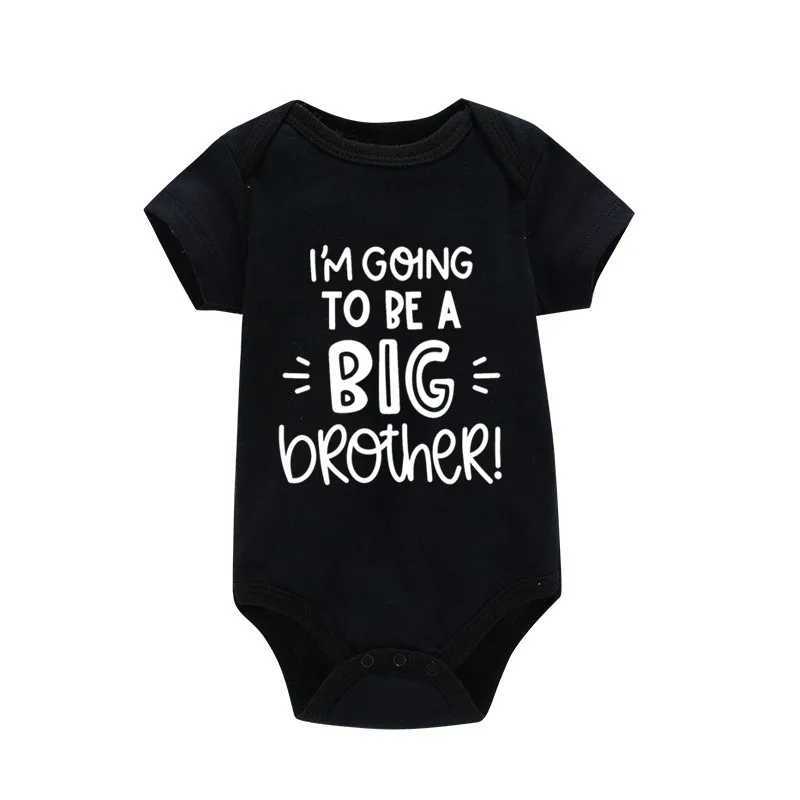 Newborn baby boy tight fitting clothes I want to become the big brother. Summer cotton jumpsuit solid casual short sleeved jumpsuit W240812