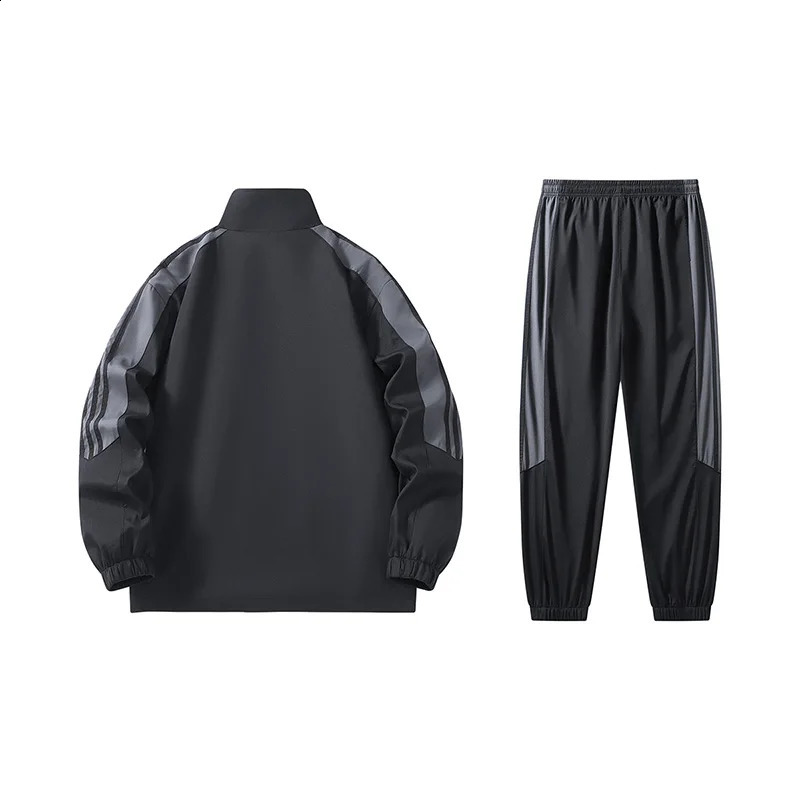 mens autumn hooded sweatshirt and sports pants twopiece fashionable casual suit standing collar youth street 240812