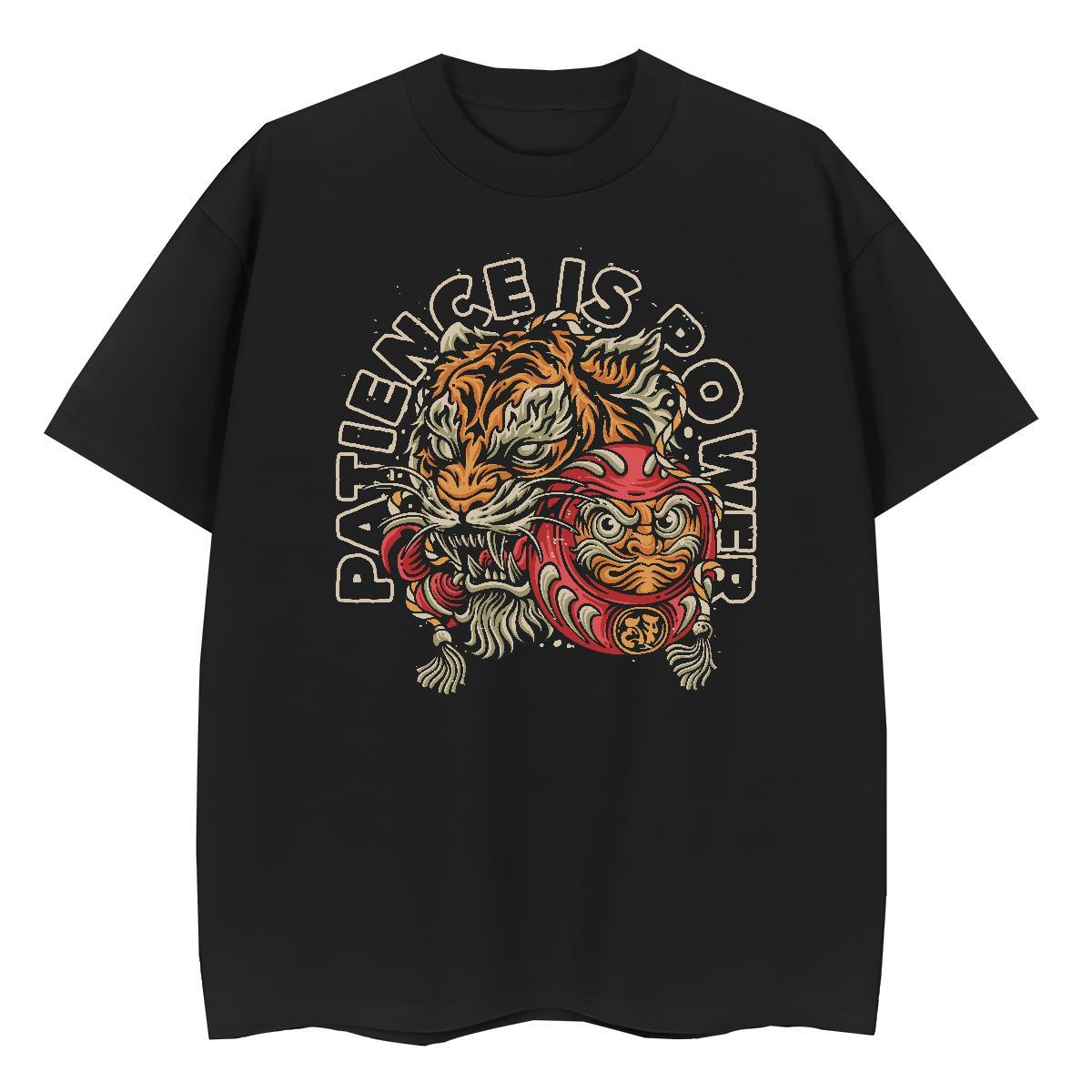 TOP Quality Men Clothes T-Shirt Summer Casual 230g Pure Cotton Oversized Breathable Short Sleeve tiger T-Shirts for Men Brand Tshirts
