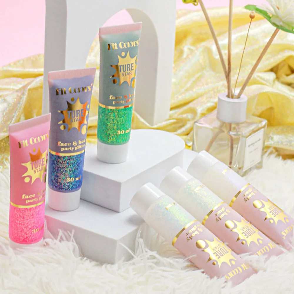 Face and body chameleon high gloss glitter powder durable waterproof stage party glitter eye shadow face and body glitter gel W240812