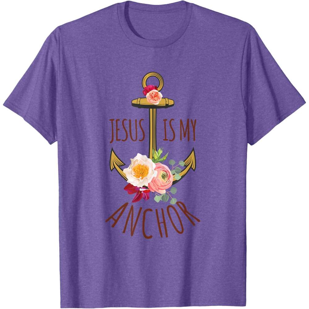 25ss T shirt for Mens Jesus Is My Anchor Religious Beautiful T-Shirt Shirts Tshirt Graphic Tee Casual Tops Short sleeve Free shipping