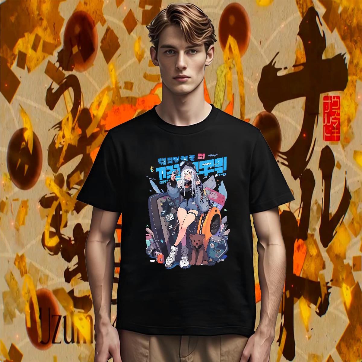 T-Shirts 230g Pure Cotton comic Street Wear Short Sleeve O-Neck Oversized 3XL 4XL Men Tshirts Free Shipping Classic Polos