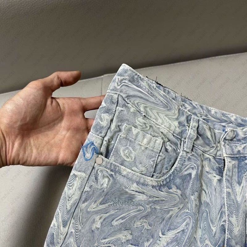 Mens Jeans Trendy brand new embroidered cropped pants versatile letter jeans casual mens slim fit long pants summer autumn man womens jeans CSD2408131