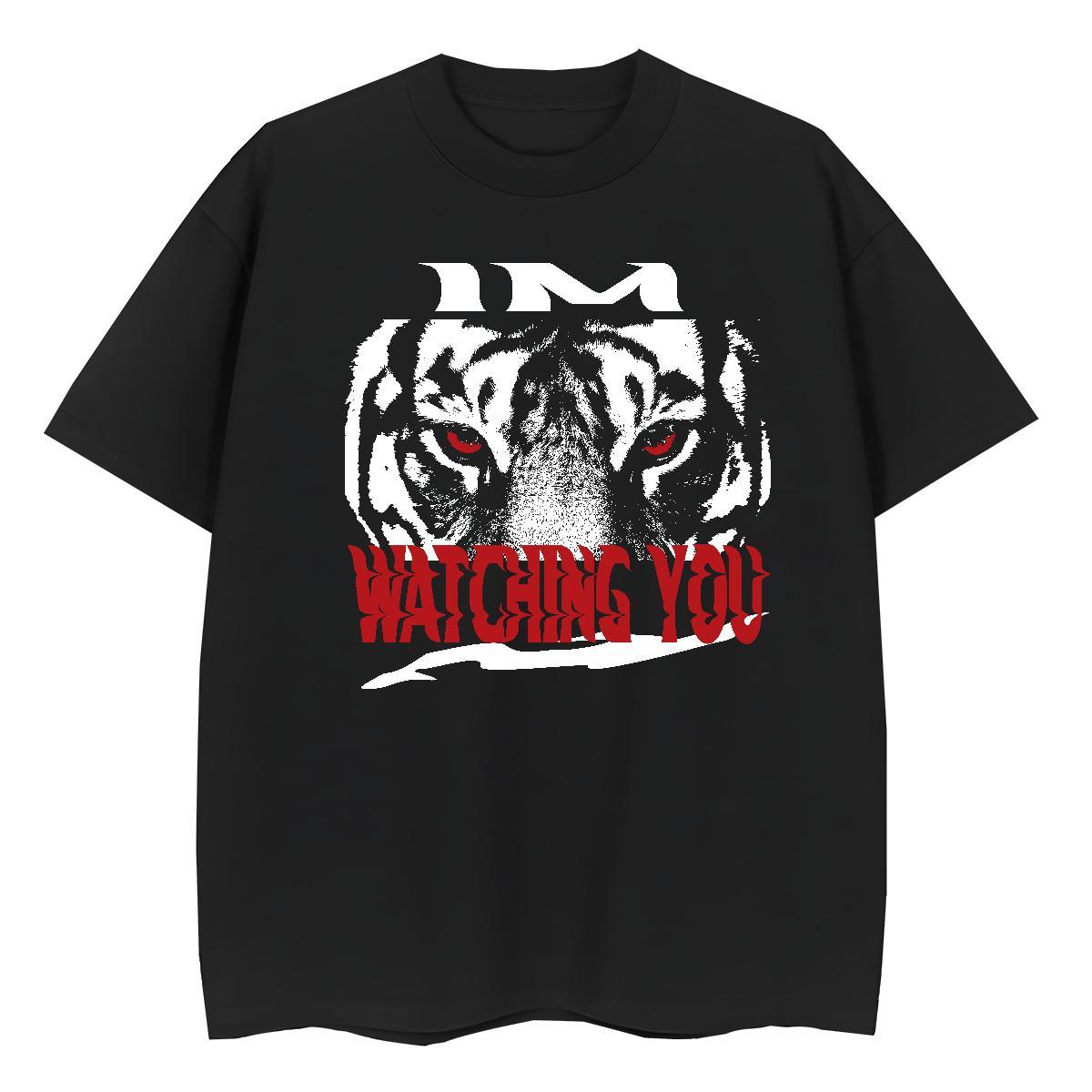Cool Man T Shirts tiger Round Neck Short Sleeve Beach Anime 230g Cotton Tshirt for Man Woman Classic Casual Wear
