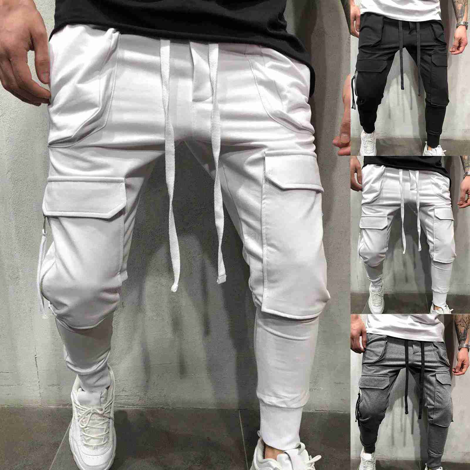 Cargo Trousers Sportswear Boys Joggers Trousers Mens Jogging Sweatpants High Elastic Pant Drawstring Men Pants Jogging TrousersXJ240813