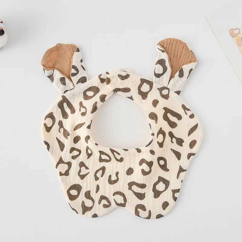 Bibs Burp Cloths New Rabbit Bear Ears Cotton Gauze Baby Bibs Infant Bib Newborn Soft Burp Cloths Bandana Scarf for Boy Girl Feeding Saliva TowelL4812