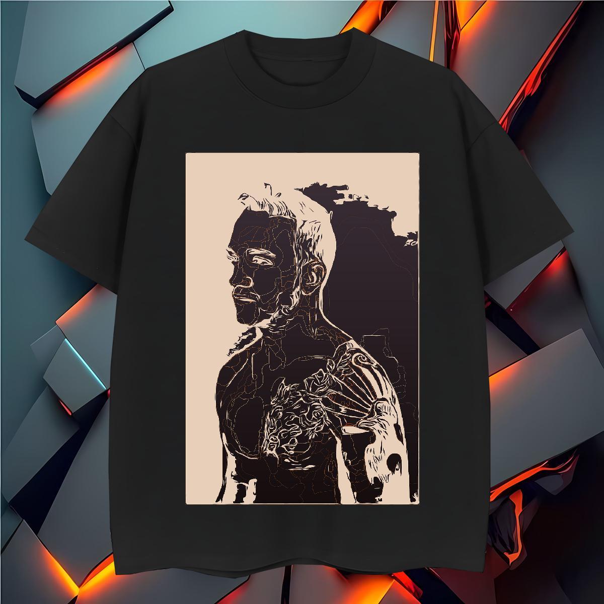 Mens T Shirts 100% Cotton 230g portrait Street Crew Neck Breathable Graphic Men Tops Tees Customized High Quality Top Tees