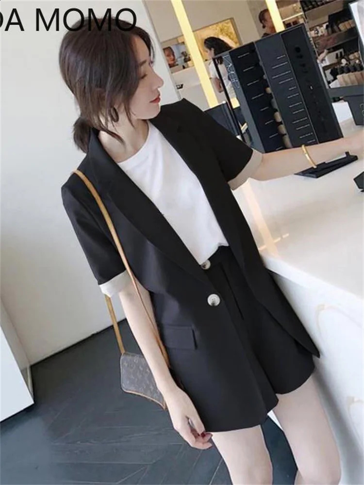 womens summer shorts suit sets clothing trousers and blazers tops two piece set women outfit set woman 2 pieces 240813