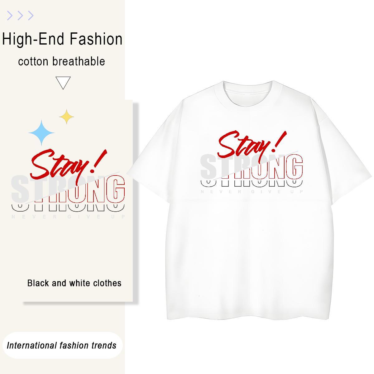 Loose Fit Men Clothes T-Shirt Street Wear 100% Cotton 230g Custom Anime Breathable Crew Neck letter Man T Shirts Fashion Top Tees