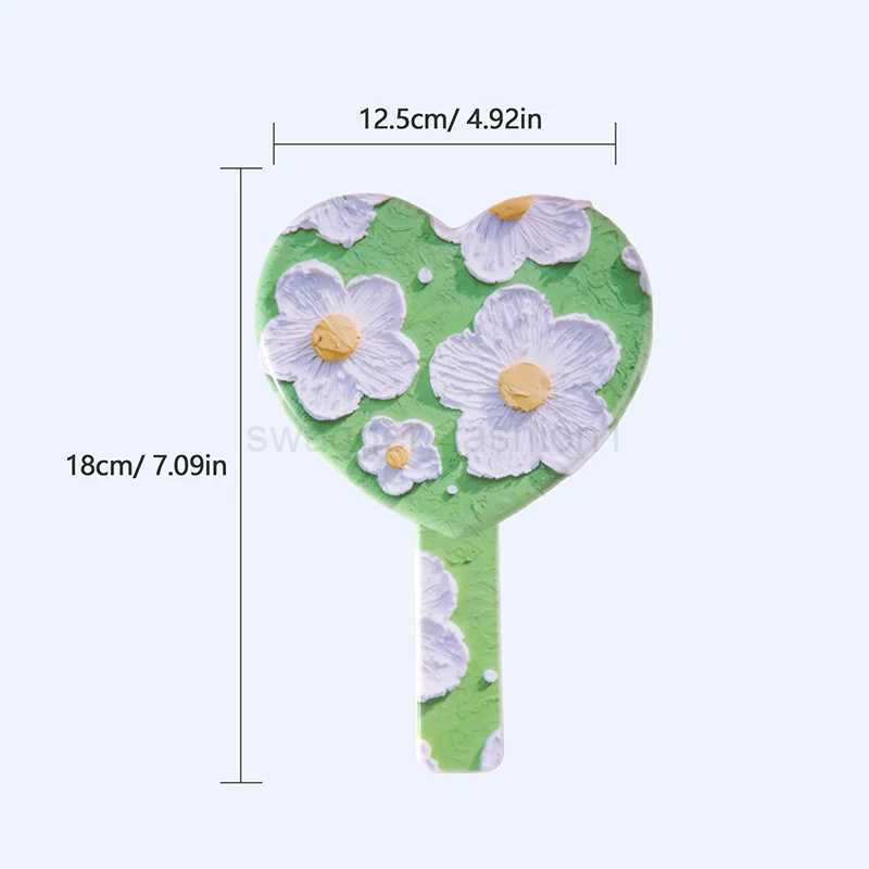 Travel Portable Hand-Held Makeup Mirror Flowers Love Shape Vintage Mirror Mini Desktop Cosmetic Mirrors 7 Styles Beauty MirrorXJ240813