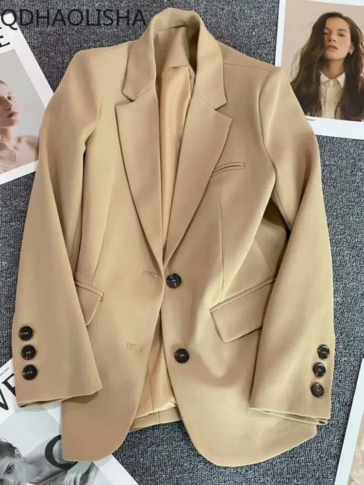 2024 Spring Autumn Temperament Commuting Blazer Women Advanced Sensible Fried Street Suit Top Coats Jacket Women Clothing 240813