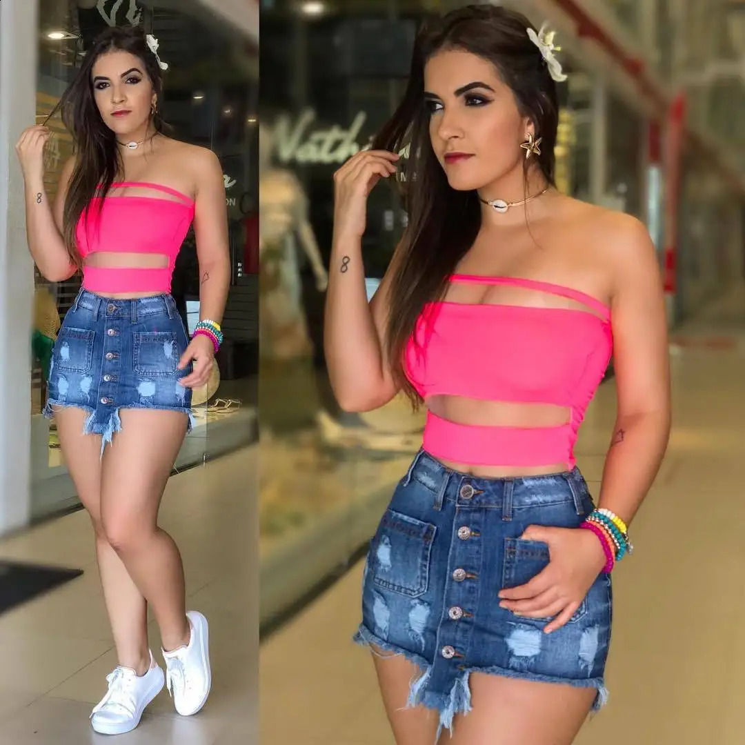 2024 Women Denim Skirts High Waist Club Hollow Out Short Skirt Pants Y2k Streetwear Casual Pencil Skirts 240812