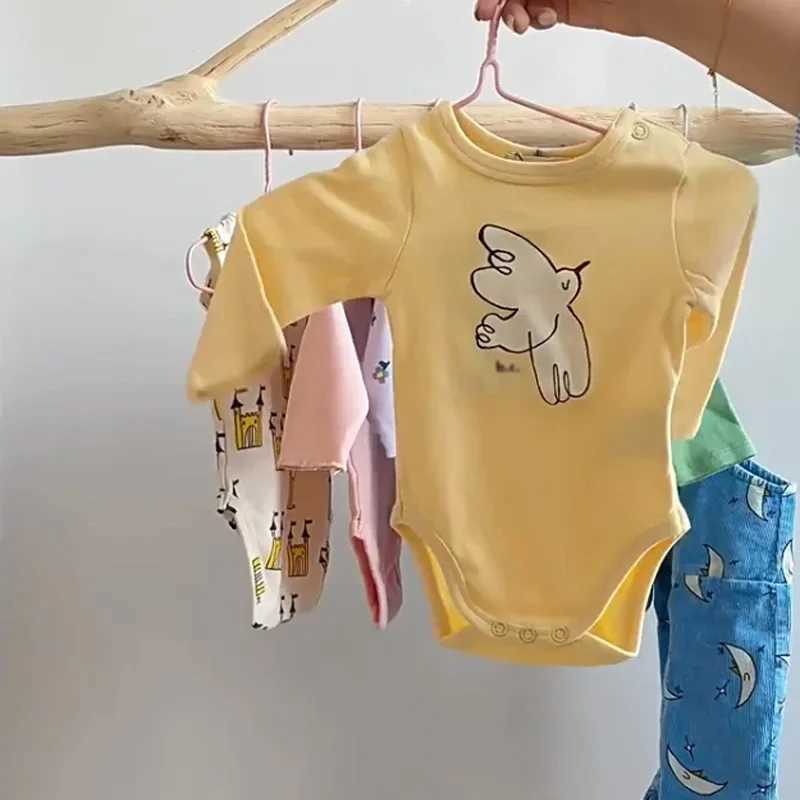 Fall 2024 baby crawling clothing BC brand cotton casual boy and girl baby jumpsuit cartoon full print pants childrens clothing W240812