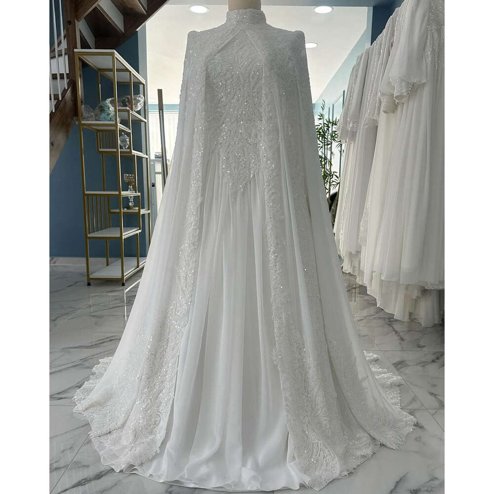 Piece Two Set A E Gown Wedding Dresses Beading Sequins Lace Bridal Gowns Big Vestidos De Novia Custom Size Colour S