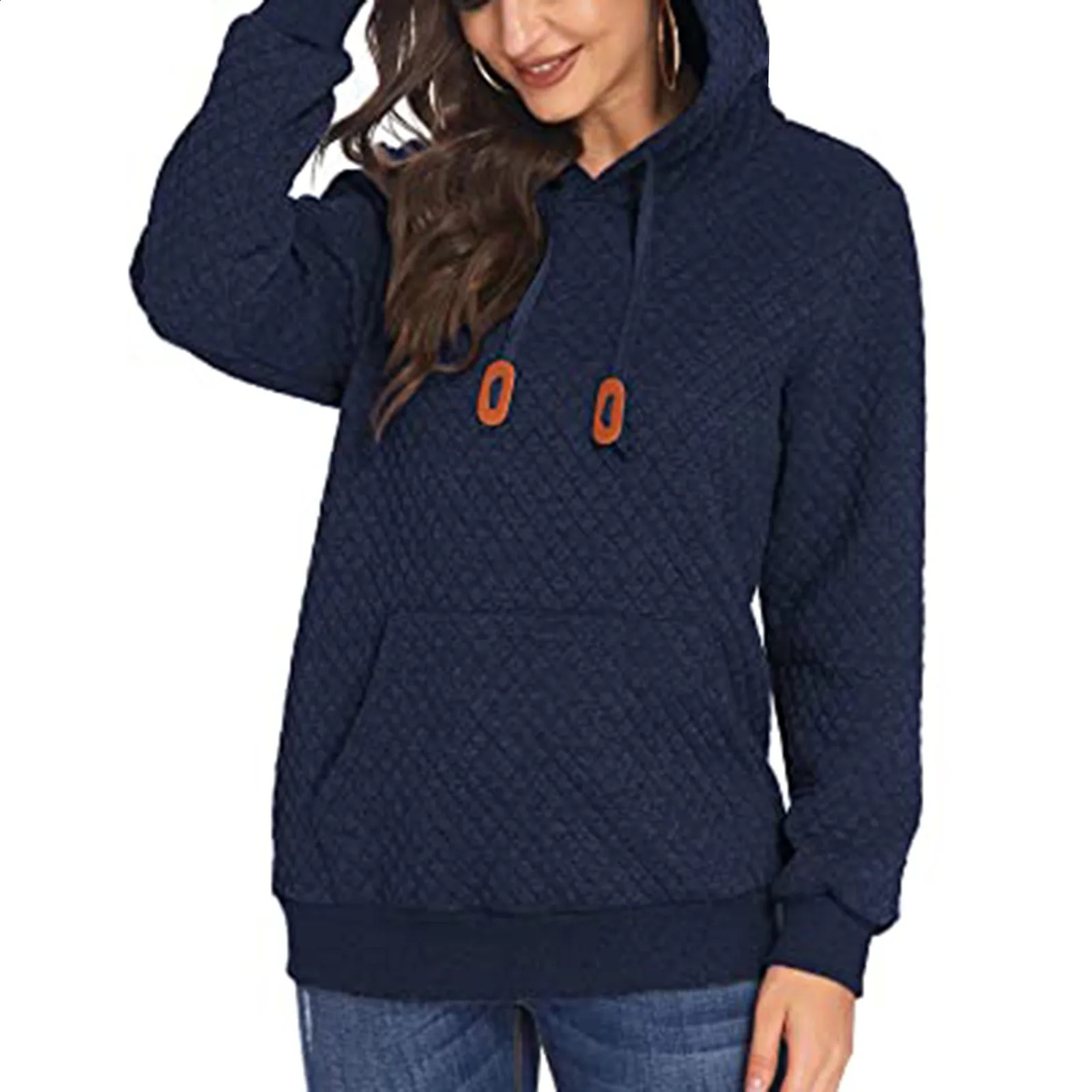 Sleeve Warm Fashion Pocket Sweatshirt Women Blouse Long Pullover Hoodies Hooded Sleeve Womens Sweater Hoodies Women Pullover 240813