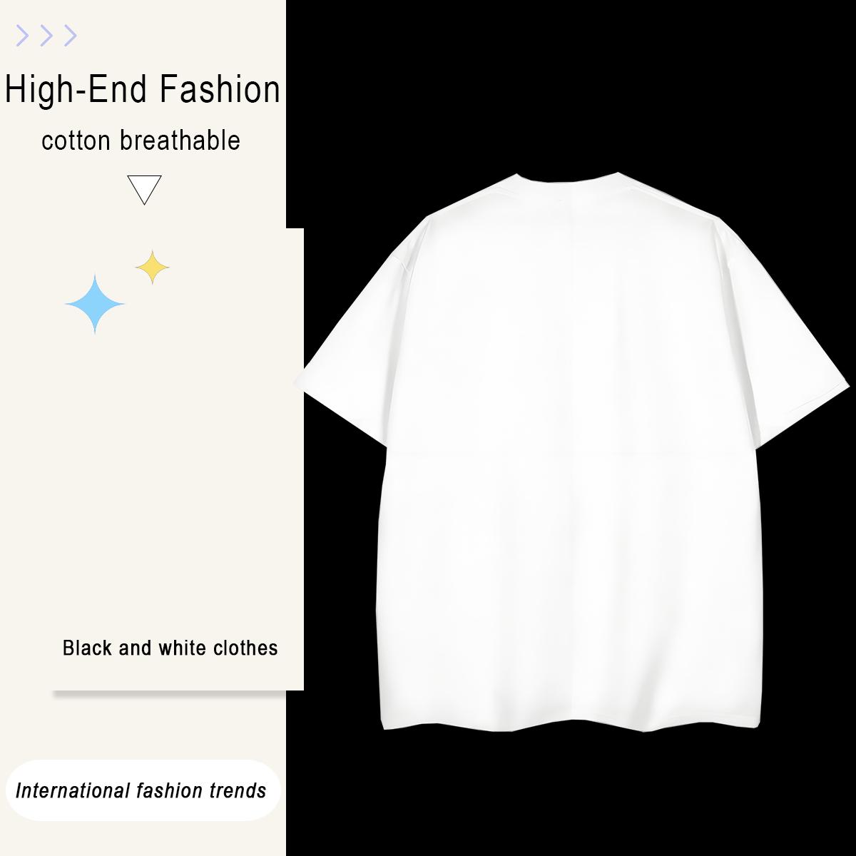 High Quality letter 230g 100% Cotton Tshirt for Man Woman Street Casual Breathable T Shirt For Man Classic Casual Custom Printing Tees Shirts
