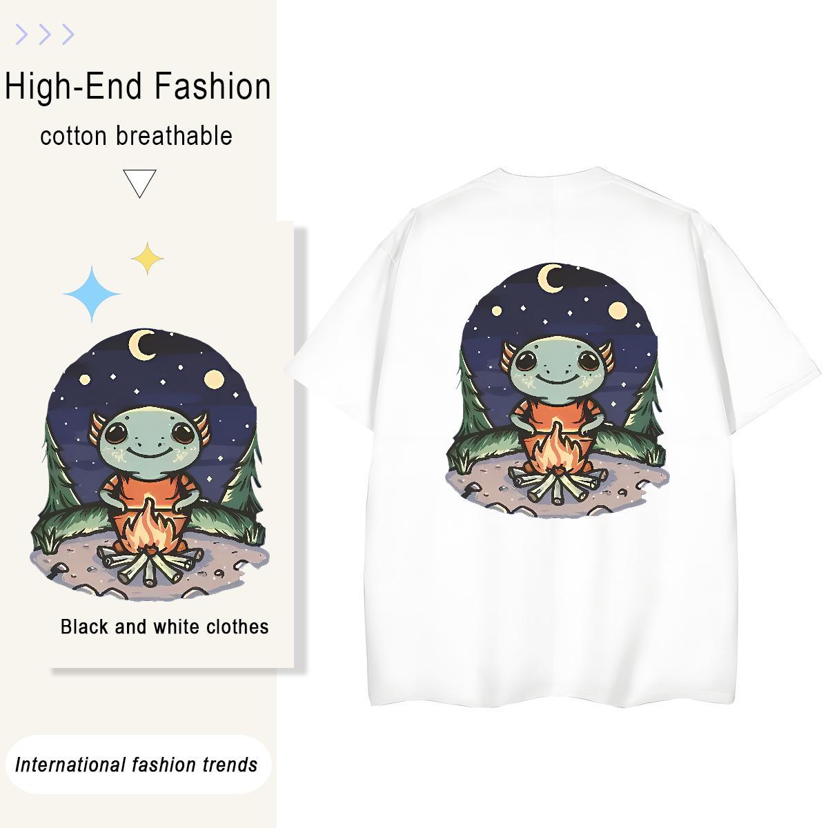 T Shirt For Man 230g 100% Cotton cute High Street Hip Hop O-Neck Short Sleeve DIY Printed Couples T Shirts Free Shipping Soft Tees Shirts