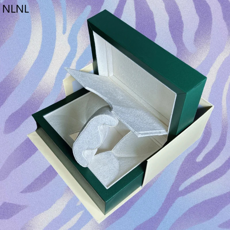 Customized full set of green free watch box ious and elegant leather wooden packaging storage with ultrafine fiber pillow display screen 240812