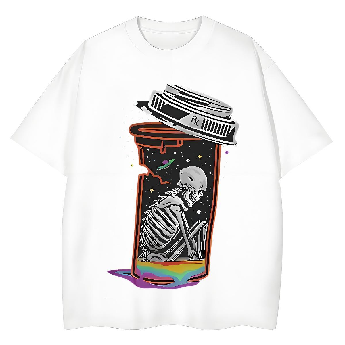 Designer Man T Shirts skull Short Sleeve Soft Hip Hop Street Floral Print 100% Cotton 230g Men Clothes T-Shirt Stylist Tees Shirts
