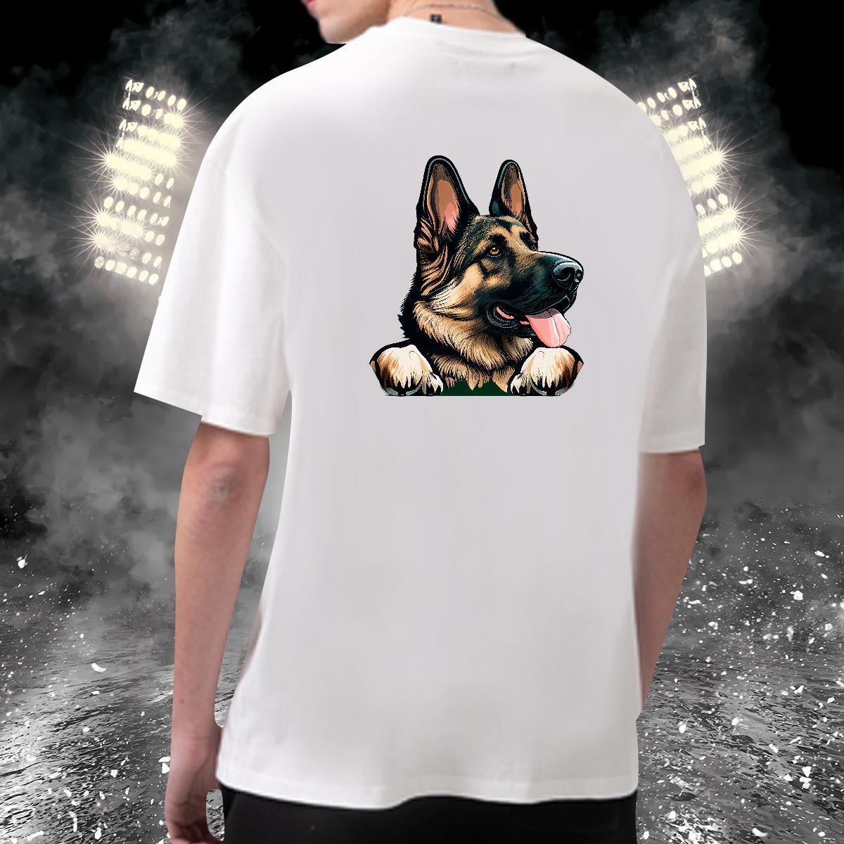 Loose Fit T-Shirts for Men dog Breathable Soft Daily Outfit Oversized 230g 100% Cotton Men Tshirts Wholesale Clothes