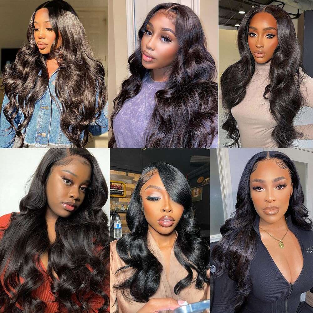 Vrvogue Wear Go Glueless Natural Black Body Wave Front 100% Human Hair 6X4 HD Lace Closure Wig For Woman On Sale