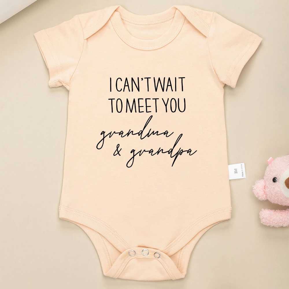 I cant wait to see you grandma and grandpa newborns boys girls pregnancy clothes cotton babies Onesie exquisite gifts W240812