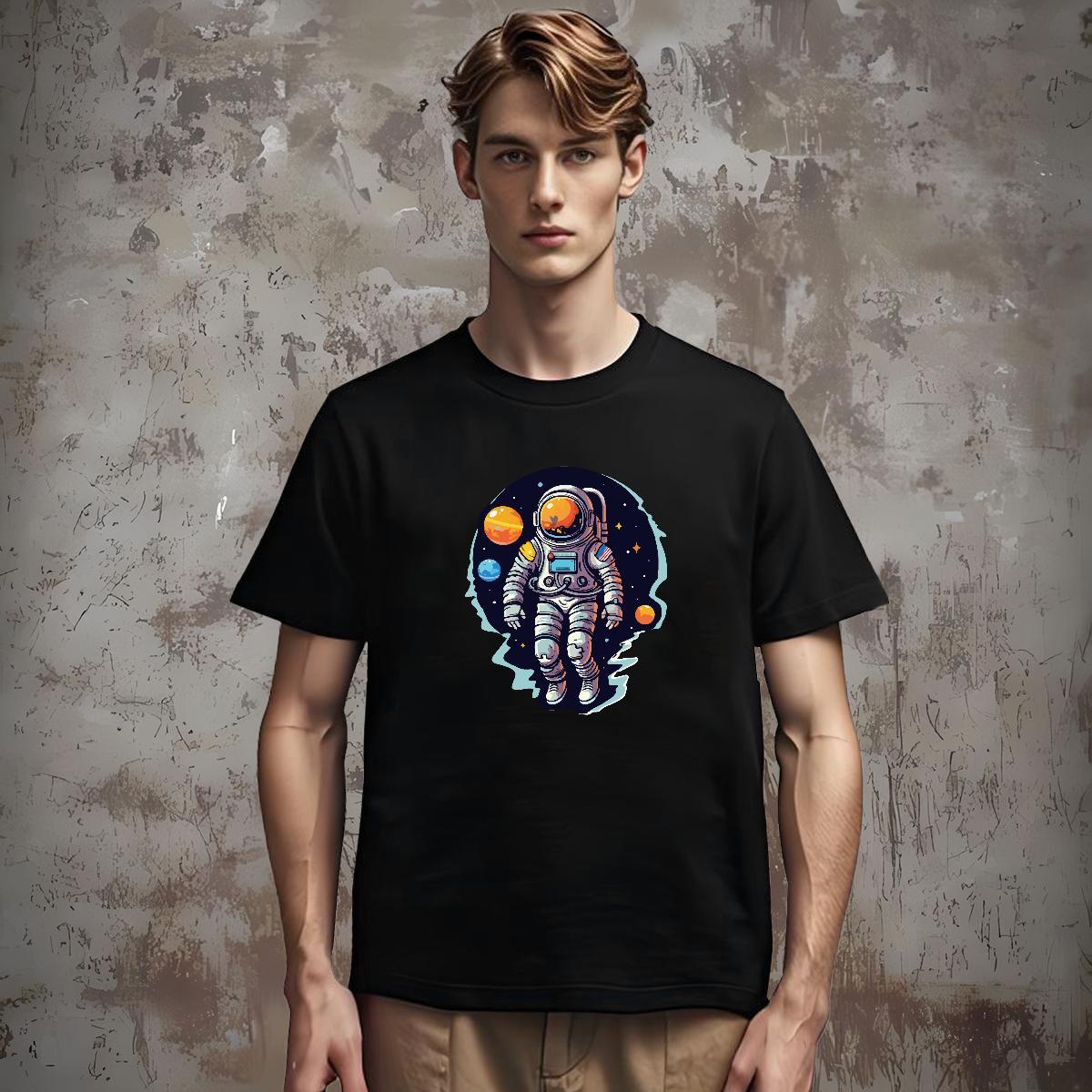Man T Shirts 230g 100% Cotton universe Outdoor Breathable Short Sleeve Plus Size Cartoon Mens Tshirts Free Shipping Popular Wear