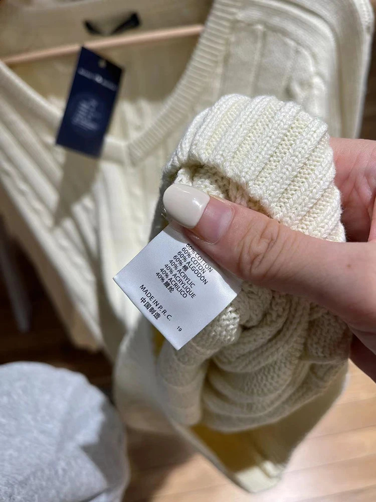 Vintage Beige Knitted V Neck Sweater Women Sweet Preppy Style Twisted Flower Cotton Loose Jumper Harajuku Solid Autumn Sweaters 240812