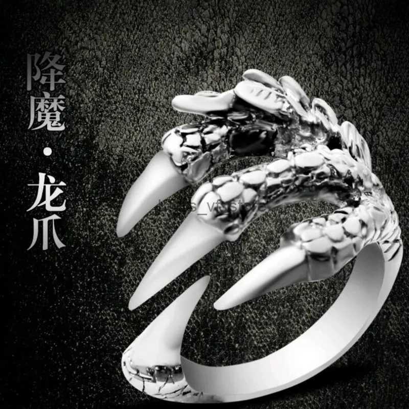 Cluster Rings 1 Titanium Steel Eagle Dragon Claw Halloween Skull Ring Hot Selling Mens Leading Open Rock Animal Jewelry H240813