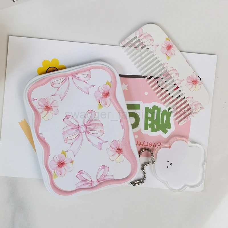 Colorful Butterfly Flip-Top Folding Makeup Mirror Portable Pocket Mirror Women Rectangle Cosmetic Make Up Mirror With CombXJ240813