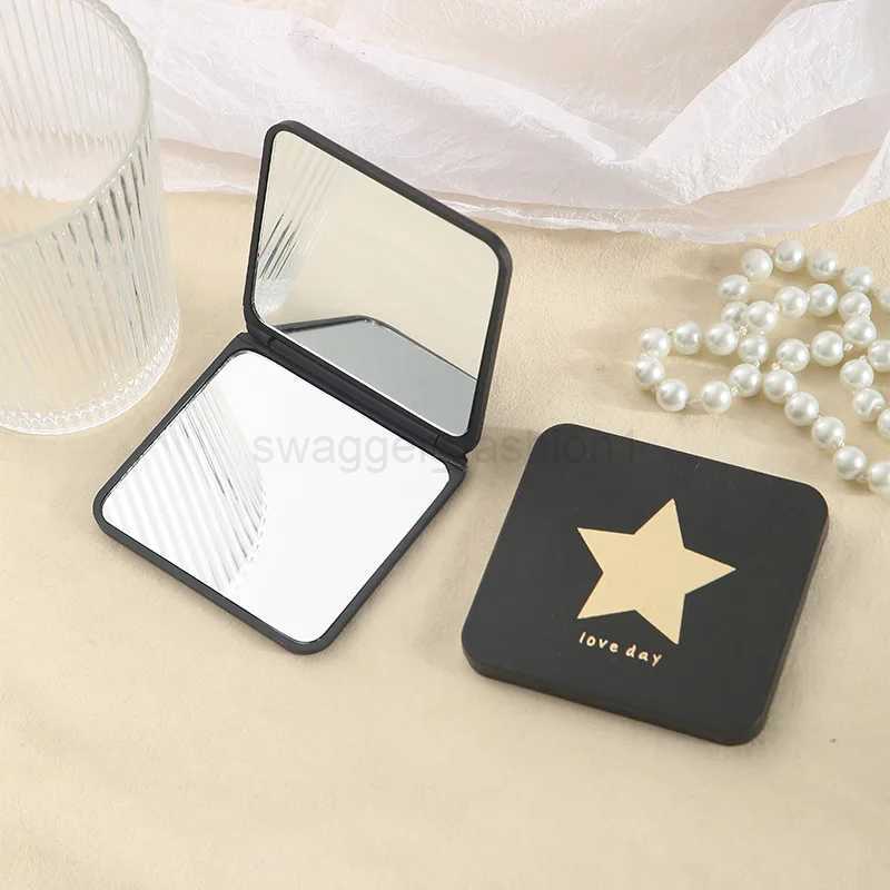 Foldable Makeup Mirror Mini Square Makeup Vanity Mirror Portable Hand Mirrors Double-sided Compact Mirror Pocket Cosmetic MirrorXJ240813