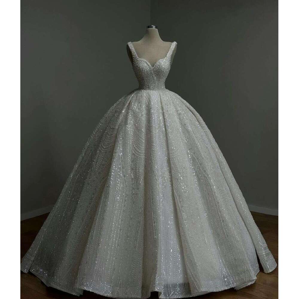 Ball Princess Gown Wedding Dresses Appliques Pattern Lace Bridal Gowns Sleeveless Sweep Train Big Custom Size Colour S 6660311