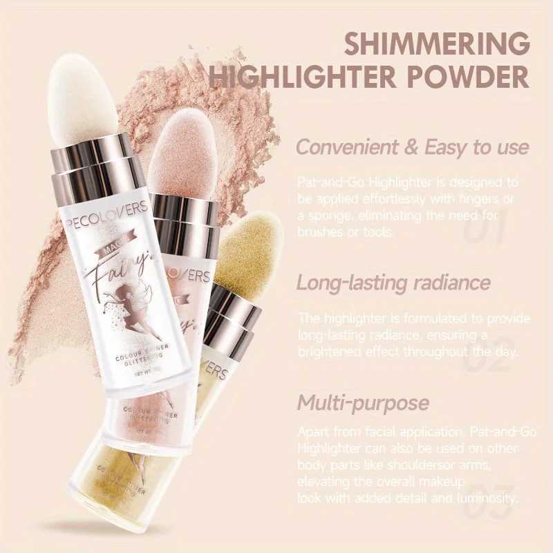 Fairy Powder Highlighter StickShimmer Contour Blush Powder Contour Shading GlitterContour Brightening Makeup Highlighter W240812